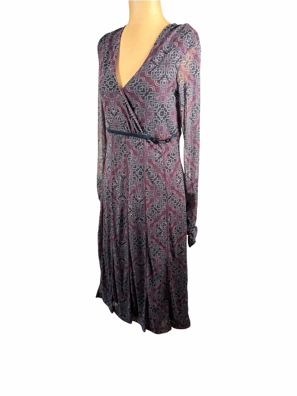 MEXX Black & Purple Geometric Patterned Dress